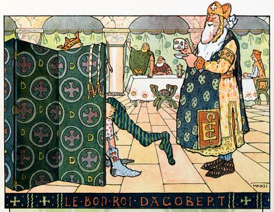Het verhaal van de Elzas vertelt de kinderen door Oom Hansi door Jean Jacques Waltz alias Hansi (1873-1951), privécollectie: De Goede Koning Dagobert (ca. 602- ca. 639) door Jean Jacques (1873 1951) Waltz