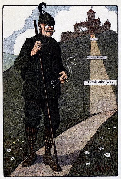 Vogezen Beelden; Het kasteel van de Hoge Koenigsbourg na restauratie door de Duitsers door Jean Jacques (1873 1951) Waltz
