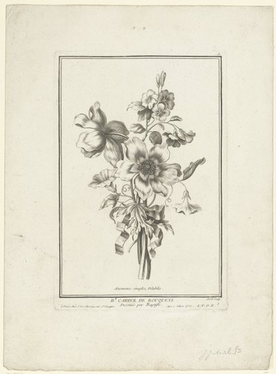 Boeket van anemoon en winde door Jean Jacques Avril (I)