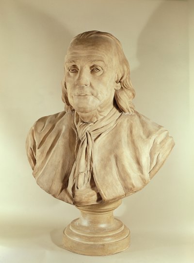 Buste van Benjamin Franklin door Jean Jacques Caffieri