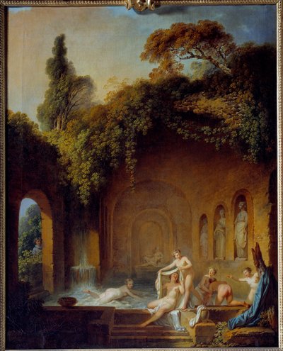Het bad van de nimfen door Jean Jacques Francois Le Barbier