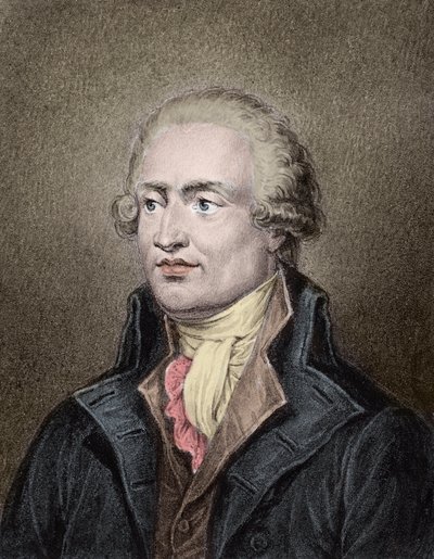 Portret van Marie Jean Antoine Nicolas de Caritat, Marquis de Condorcet (1743 - 1794) gegraveerd door Jean Jacques Frilley (1797-1850) door Jean Jacques Frilley