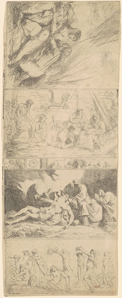 Vier religieuze en seculiere composities door Jean Jacques Lagrenée II