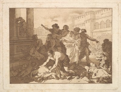 De Pest onder de Filistijnen, in een album met R..., 1782-1821 door Jean Jacques Lagrenee
