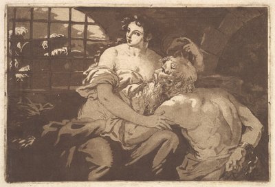 La charité romain Romeinse Liefdadigheid, in een album met Recueil de Compositions par..., 1782-1821 door Jean Jacques Lagrenee