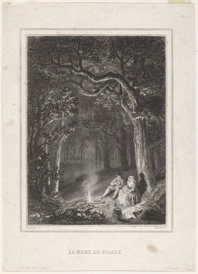 La Mare au diable door Jean Jacques Outhwaite, after Charles François Daubigny