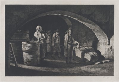 De kuipers, late 19e eeuw reproductie van origineel uit 1790 door Jean Jacques de Boissieu