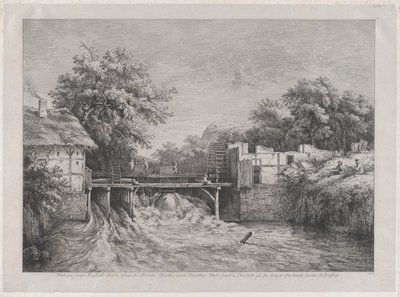 De watermolen, naar een schilderij van Ruisdaël, 1782 door Jean Jacques de Boissieu