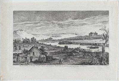 Zicht op het kasteel van Madrid, nabij Parijs, 1764 door Jean Jacques de Boissieu