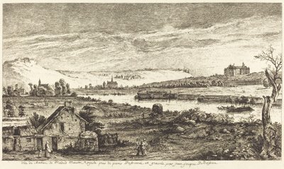Vue du chateau de Madrid door Jean Jacques de Boissieu