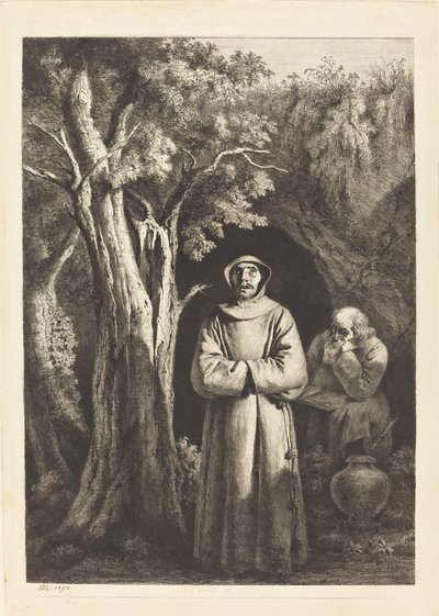 Woestijnmonniken door Jean Jacques de Boissieu after Francisco
