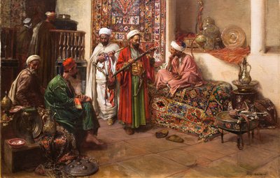 Op de bazaar (Geen datum). (Olieverf op doek) door Jean Joseph Benjamin Constant
