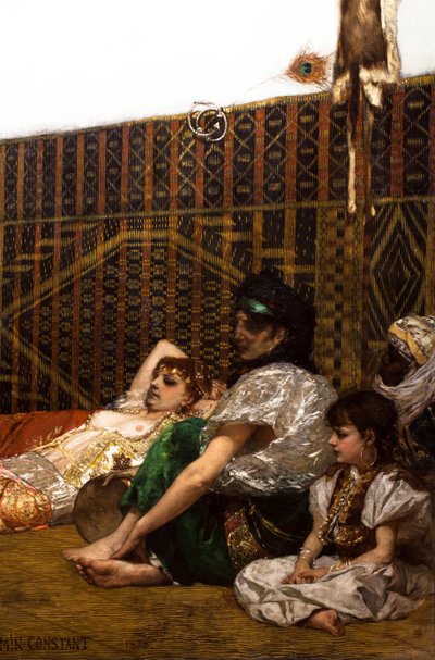 Interieur van een harem in Marokko (detail) door Jean Joseph Benjamin Constant