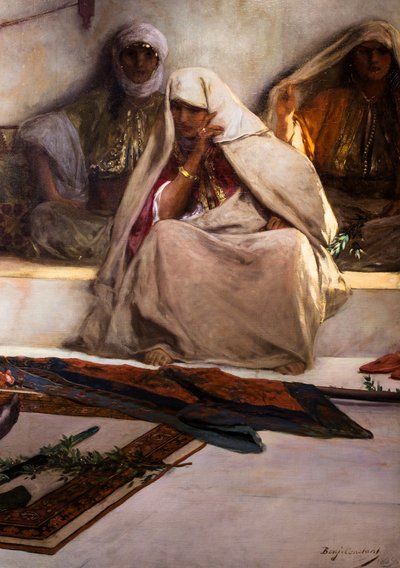 Le jour des funerailles - Scène uit Marokko (detail) door Jean Joseph Benjamin Constant