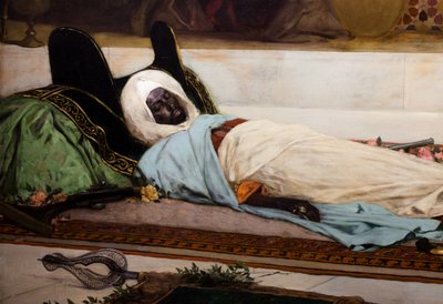 Le jour des funerailles - Scène uit Marokko (detail) door Jean Joseph Benjamin Constant