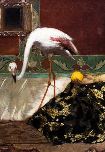 De Roze Flamingo (detail) door Jean Joseph Benjamin Constant