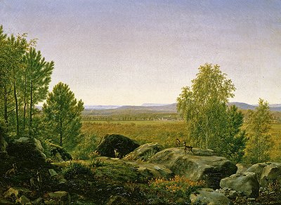 Landschap bij zonsopgang door Jean Joseph Xavier Bidauld