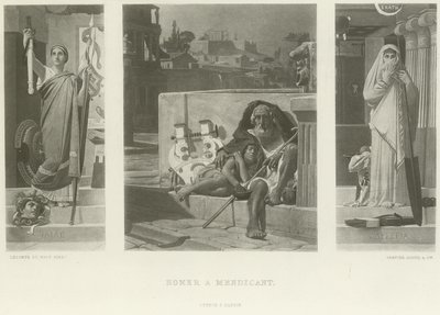 Homerus een bedelaar door Jean Jules Antoine Lecomte du Nouy