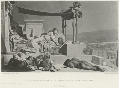 De dragers van het slechte nieuws gedood door Farao (gravure) door Jean Jules Antoine Lecomte du Nouy
