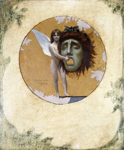 Een Putto met een Masker door Jean Leon Gerome