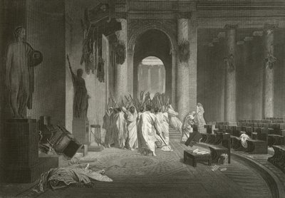 De dood van Julius Caesar, 44 v.Chr. door Jean Leon Gerome