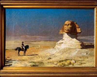 Generaal Napoleon Bonaparte (1769-1821) voor de Sfinx van Gizeh in Egypte tijdens de Egyptische veldtocht (1798-1801) door Jean Leon Gerome