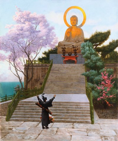 Japanners die een godheid smeken door Jean Leon Gerome