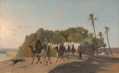 Vertrek uit de Oase, 1880s door Jean Leon Gerome