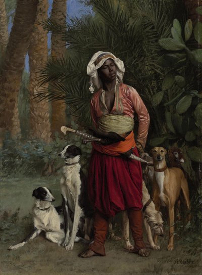 Meester van de jachthonden (olieverf op doek) door Jean Leon Gerome