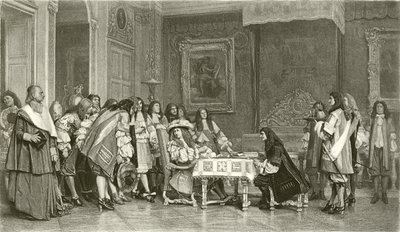 Molière aan het ontbijt met Lodewijk XIV door Jean Leon Gerome