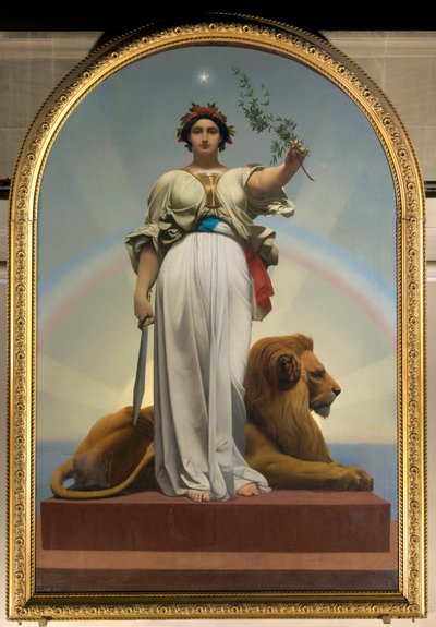 De Republiek door Gerome Jean Leon (1824 - 1904) (allegorie - 1848); Mairie des Lilas door Jean Leon Gerome