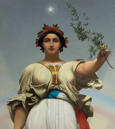 De Republiek door Gerome Jean Leon (1824 - 1904) (allegorie - 1848); Mairie des Lilas door Jean Leon Gerome