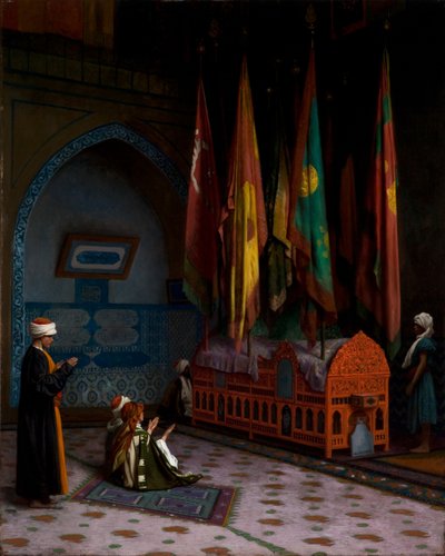 De wachter bij het graf van de sultan, ca. 1880 (olieverf op doek) door Jean Leon Gerome