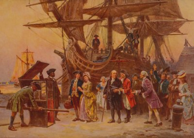 Franklins terugkeer naar Philadelphia, c.1930 door Jean Leon Gerome Ferris