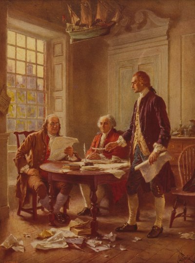 Het schrijven van de Onafhankelijkheidsverklaring door Jean Leon Gerome Ferris