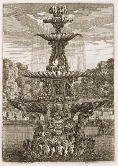 Plaat uit Fonteinen en Waterstralen in Italiaanse Stijl, 1661 door Jean Lepautre
