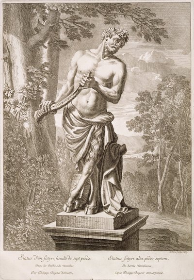 Standbeeld van een sater door Philip de Buyster in Versailles, 1675 door Jean Lepautre