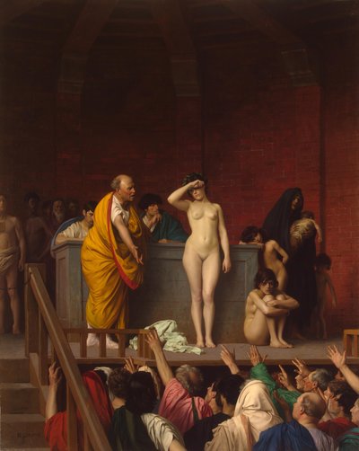 Slavenmarkt in het oude Rome door Jean Leon Gerome