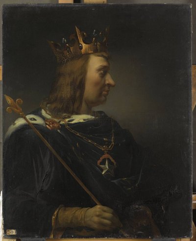 Frans:  Jean II, dit le Bon, roi de France (1319-1364) Johannes II, genaamd de Goede, koning van Frankrijk (1319-1364) door Jean Leonard Lugardon