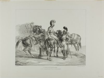 A Party of Life Guards, plaat 5 uit Diverse onderwerpen Naar het leven en op steen getekend (De Engelse suite) door Jean Louis André Théodore Géricault