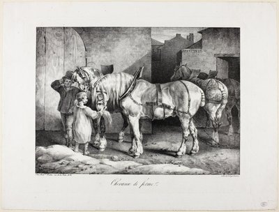 Boerderij Paarden door Jean Louis André Théodore Géricault