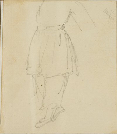 Onderste deel van een figuur in werkkleding door Jean Louis André Théodore Géricault