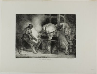 De Vlaamse hoefsmid, plaat 4 uit Various Subjects Drawn from Life and on Stone (De Engelse Suite) door Jean Louis André Théodore Géricault