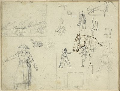 Diverse studies door Jean Louis André Théodore Géricault