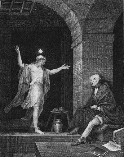 Hesper Verschijnt aan Columbus in de Gevangenis, 1800s door Jean Louis Delignon
