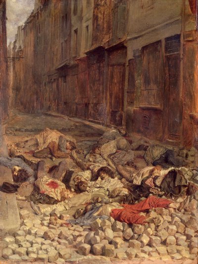 Barricade in de Rue de la Mortellerie, juni 1848 (Herinnering aan de Burgeroorlog) 1849 door Jean Louis Ernest Meissonier