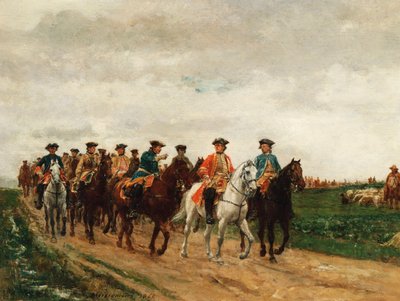 Maarschalk Saxe en zijn troepen door Jean Louis Ernest Meissonier
