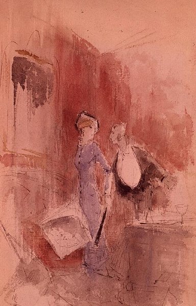 In het restaurant door Jean Louis Forain