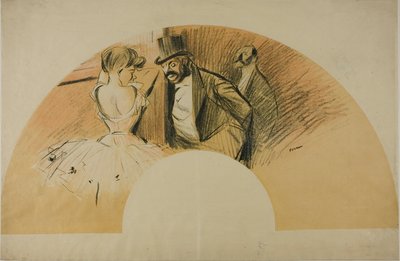 Waaier voor het Gavarni Bal door Jean Louis Forain