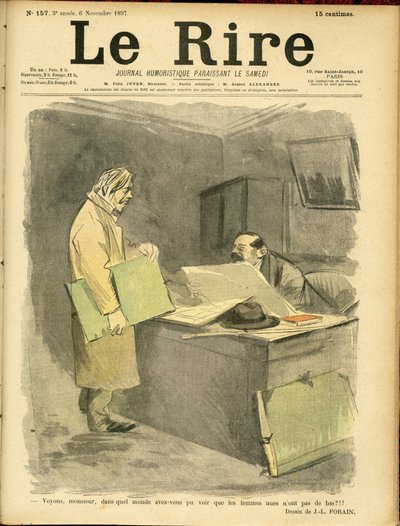 Illustratie door Jean-Louis Forain (1852-1931) voor de omslag van Le Rire door Jean Louis Forain